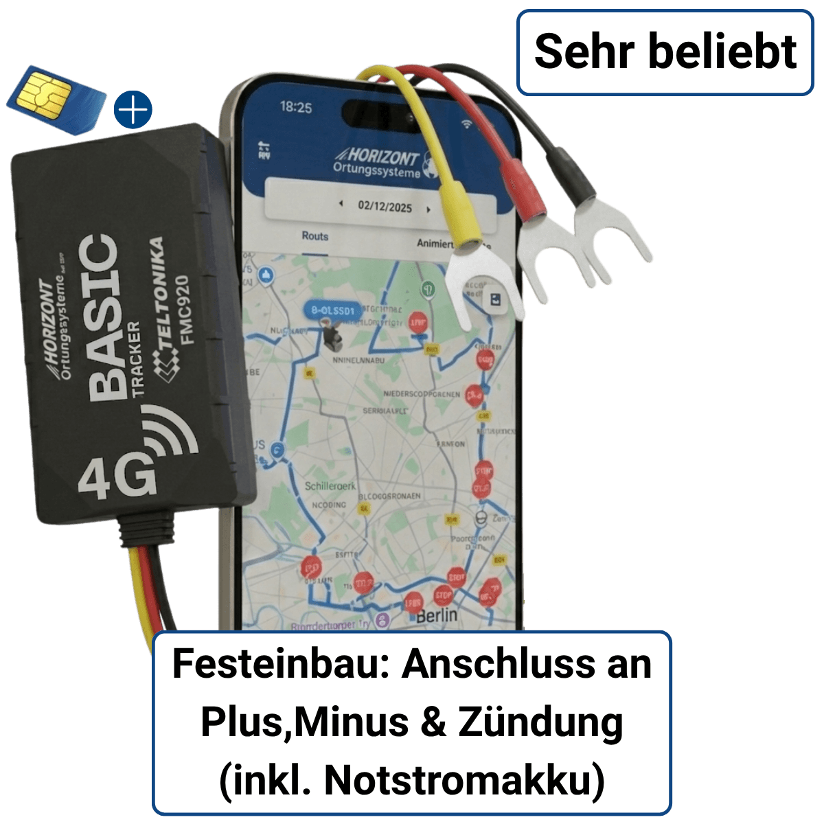 GPS Tracker Basic Model – 4G LTE Festeinbau für PKW & LKW | Teltonika FMC920 - resim 1