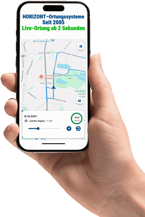 Horizont Fahrzeugortung App auf einem Smartphone